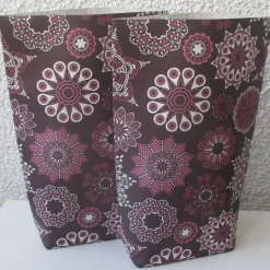 Geschenktüte Eiskristalle, 5 Papiertüten Weihnachten, Bodenbeutel mit Kristallen in Pinktönen