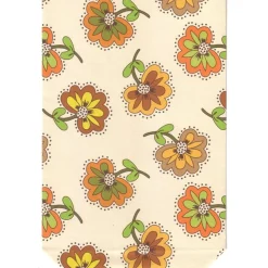 Geschenktüten Fliegende Retroblumen, 5 Papiertüten, Bodenbeutel in herbstlichen und Retrofarben