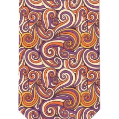 Geschenktüten Hello Seventies, 5 Papiertüten, Bodenbeutel mit 70er Wellen und Schnörkel