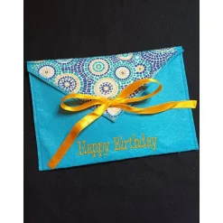 Geschenkumschlag mit Stickerei "Happy Birthday"  Filzumschlag Umschlag