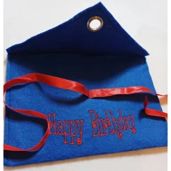 Geschenkumschlag mit Stickerei "Happy Birthday"  Filzumschlag Umschlag