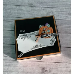 Geschenkverpackung / Gastgeschenk, Goodie, Mitbringsel, Geldgeschenk zu Halloween, Pizzabox mit Fledermäuse oder Monster