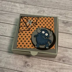 Geschenkverpackung / Gastgeschenk, Goodie, Mitbringsel, Geldgeschenk zu Halloween, Pizzabox mit Fledermäuse oder Monster