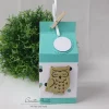 Geschenkverpackung - Milchtüte in Weiß-Mint mit Eule