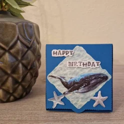 Geschenkverpackung / Wal / Seesterne / Happy Birthday / Geschenkverpackung Ozean / Wal Motiv Verpackung / Wasser-Themen