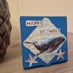 Geschenkverpackung / Wal / Seesterne / Happy Birthday / Geschenkverpackung Ozean / Wal Motiv Verpackung / Wasser-Themen