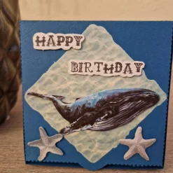 Geschenkverpackung / Wal / Seesterne / Happy Birthday / Geschenkverpackung Ozean / Wal Motiv Verpackung / Wasser-Themen
