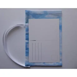 Geschenkverpackung aus Stoff Wolken Himmel blau weiß Stoffbeutel Geschenksäckchen