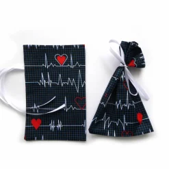 Geschenkverpackung aus Stoff - Mein Herz schlägt für Dich - Stoffbeutel Geschenksäckchen