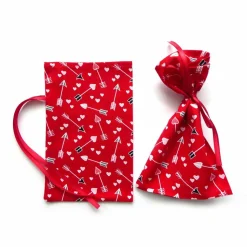 Geschenkverpackung aus Stoff rot Pfeil Herz Stoffbeutel Geschenksäckchen