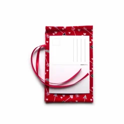 Geschenkverpackung aus Stoff rot Pfeil Herz Stoffbeutel Geschenksäckchen