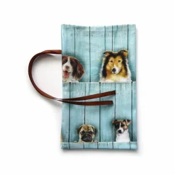 Geschenkverpackung aus Stoff mit verschiedenen Hunden Stoffbeutel Geschenksäckchen