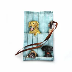 Geschenkverpackung aus Stoff mit verschiedenen Hunden Stoffbeutel Geschenksäckchen