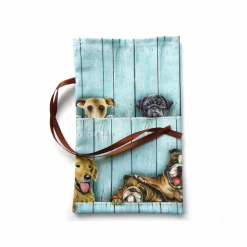 Geschenkverpackung aus Stoff mit verschiedenen Hunden Stoffbeutel Geschenksäckchen