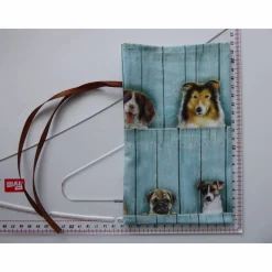 Geschenkverpackung aus Stoff mit verschiedenen Hunden Stoffbeutel Geschenksäckchen