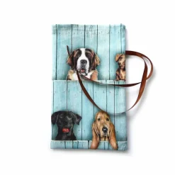 Geschenkverpackung aus Stoff mit verschiedenen Hunden Stoffbeutel Geschenksäckchen