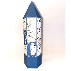 Geschenkverpackung Buntstift: Handgemachte Geschenkbox aus Karton zur Einschulung (6,2 x 22 cm)