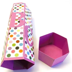 Geschenkverpackung Buntstift: Handgemachte Geschenkbox aus Karton zur Einschulung (6,2 x 22 cm)