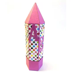 Geschenkverpackung Buntstift: Handgemachte Geschenkbox aus Karton zur Einschulung (6,2 x 22 cm)