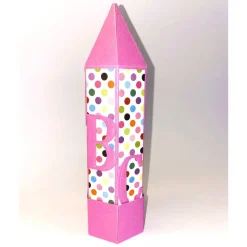 Geschenkverpackung Buntstift: Handgemachte Geschenkbox aus Karton zur Einschulung (6,2 x 22 cm)