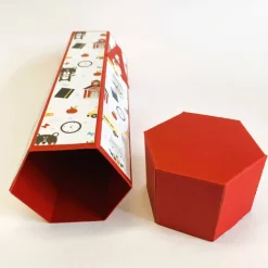 Geschenkverpackung Buntstift: Handgemachte Geschenkbox aus Karton zur Einschulung (6,2 x 22 cm)