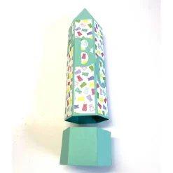 Geschenkverpackung Buntstift: Handgemachte Geschenkbox aus Karton zur Einschulung (6,2 x 22 cm)