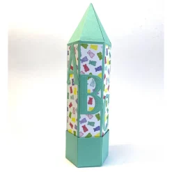 Geschenkverpackung Buntstift: Handgemachte Geschenkbox aus Karton zur Einschulung (6,2 x 22 cm)