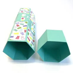 Geschenkverpackung Buntstift: Handgemachte Geschenkbox aus Karton zur Einschulung (6,2 x 22 cm)