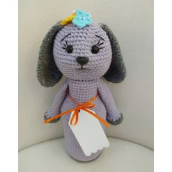 Geschenkverpackung, Flaschenüberzug, Hase Schlappohr, gehäkelt