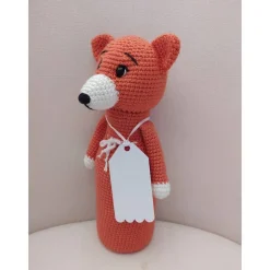 Geschenkverpackung, Flaschenüberzug, Fuchs, gehäkelt, Handarbeit