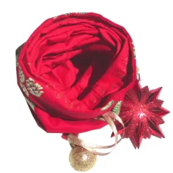 Geschenkverpackung Flasche Weihnachten Baumwolle Weihnachtsstern – No Waste Beutel, 16,5 x 51 cm, wiederverwendbar