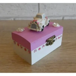 Geschenkverpackung Holztruhe - Hochzeitsauto