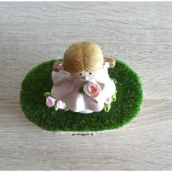 Geschenkverpackung Holztruhe Mädchen mit Rose