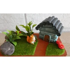 Geschenkverpackung Holztruhe - Hütte mit Garten und Eichhörnchen