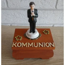 Geschenkverpackung Holztruhe "Kommunion" - Junge