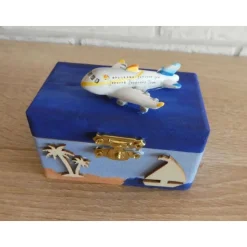 Geschenkverpackung Holztruhe - Flugreise / Urlaub