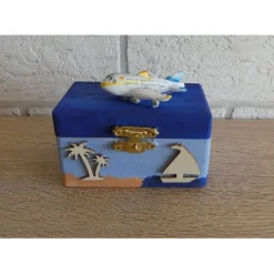 Geschenkverpackung Holztruhe - Flugreise / Urlaub