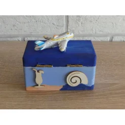 Geschenkverpackung Holztruhe - Flugreise / Urlaub