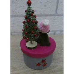 Geschenkverpackung Hund, Weihnachtsbaum, Päckchen