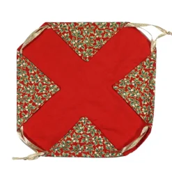 Geschenkverpackung Ilex rot gold – Wiederverwendbar, handgenäht & aus Baumwolle