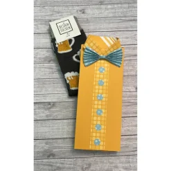 Geschenkverpackung in Hemden - Optik für Socken zum Geburtstag, Vatertag, Weihnachten etc., Box mit Fliege, Handarbeit