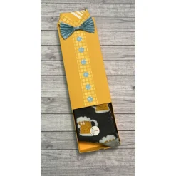 Geschenkverpackung in Hemden - Optik für Socken zum Geburtstag, Vatertag, Weihnachten etc., Box mit Fliege, Handarbeit