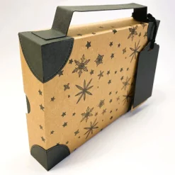 Geschenkverpackung in Kofferoptik aus Karton für ein Geldgeschenk zum Urlaub oder Reisegutschein (18x13,5x3,3 cm)