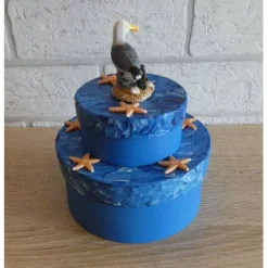 Geschenkverpackung Meer / Urlaub mit Möwen-Figur