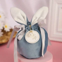 Geschenkverpackung Ostern mit süßen Öhrchen 3er -Set, Geschenkbeutel Stoffverpackung