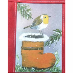 Geschenkverpackung, Weihnachten, Nikolaus, Rotkehlchen, Nikolausstiefel. Nachhaltig, da wiederverwendbar