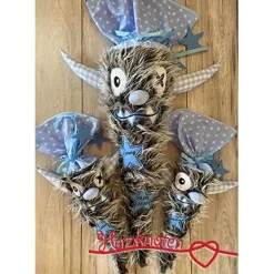 Geschwistertüte, Zuckertüte klein, Monster, Schulstart, Stoff, Fell, personalisierbar, Schultüte, Geschwister, Kissen