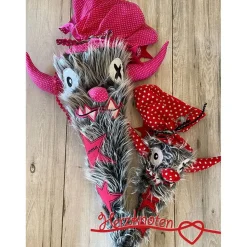 Geschwistertüte, Zuckertüte klein, Monster, Schulstart, Stoff, Fell, personalisierbar, Schultüte, Geschwister, Kissen