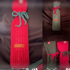 Gestrickte Socke als Verpackung für Flaschen