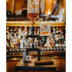 Getränkespender Kellner inkl. Edelstahltablett & Flasche – Handgefertigt in Deutschland, Minibar & Geschenkidee